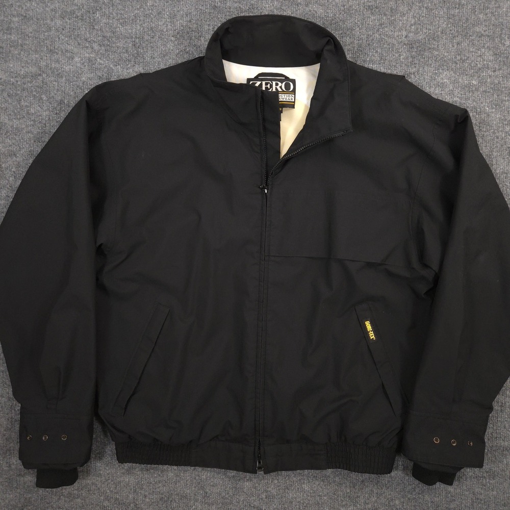 Zero Restriction Gore-Tex Golf Jacket Mens Large Black Waterproof Full Zip Lined
